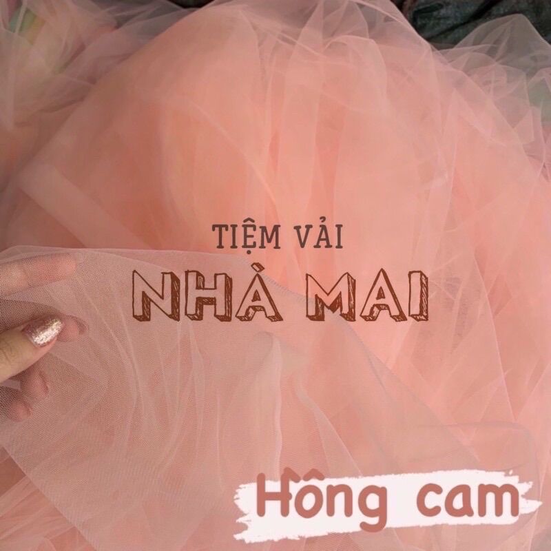 10M Voan lưới tutu mềm màu hồng cam xinh xắn