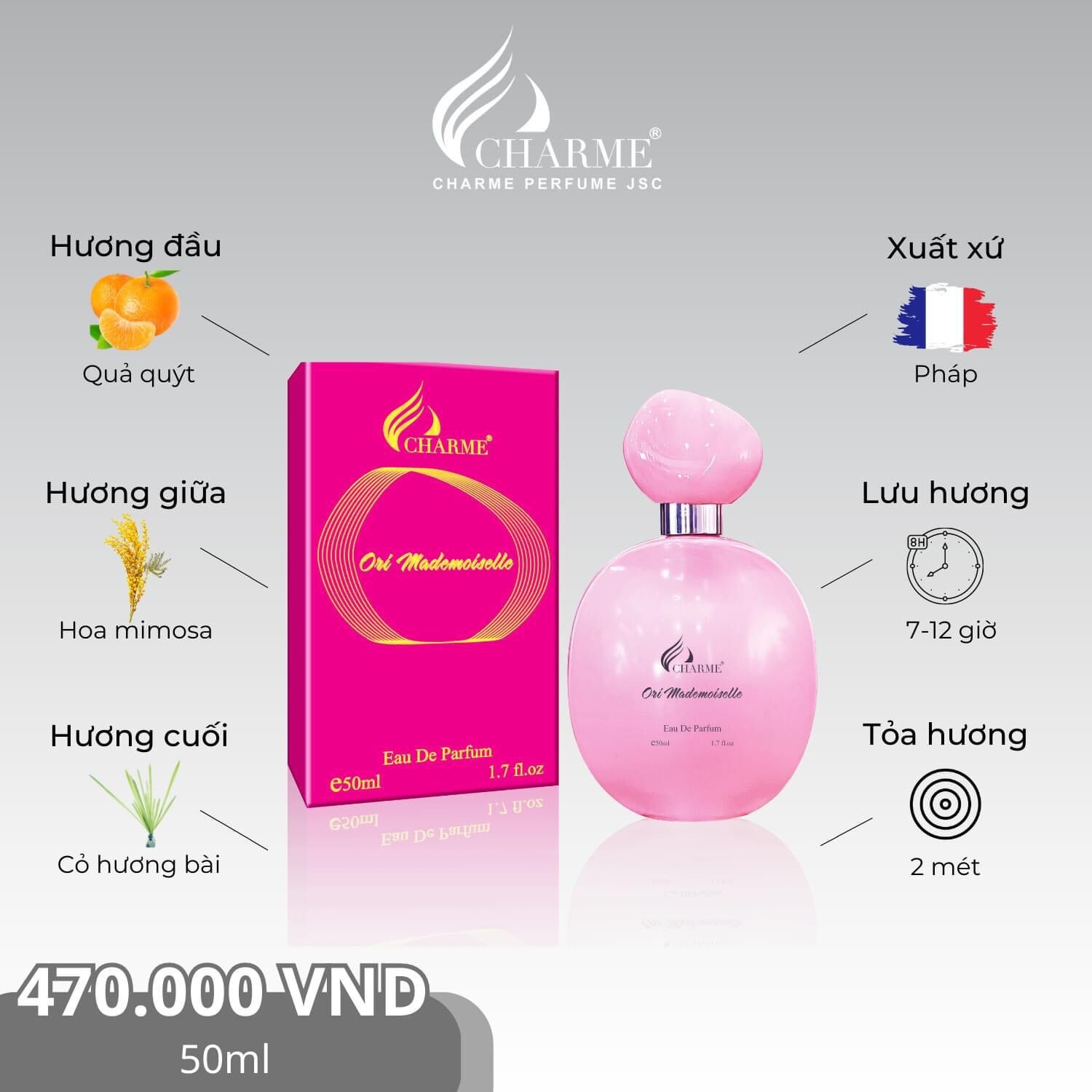 Nước hoa nữ charme ori mademoiselle 50ml