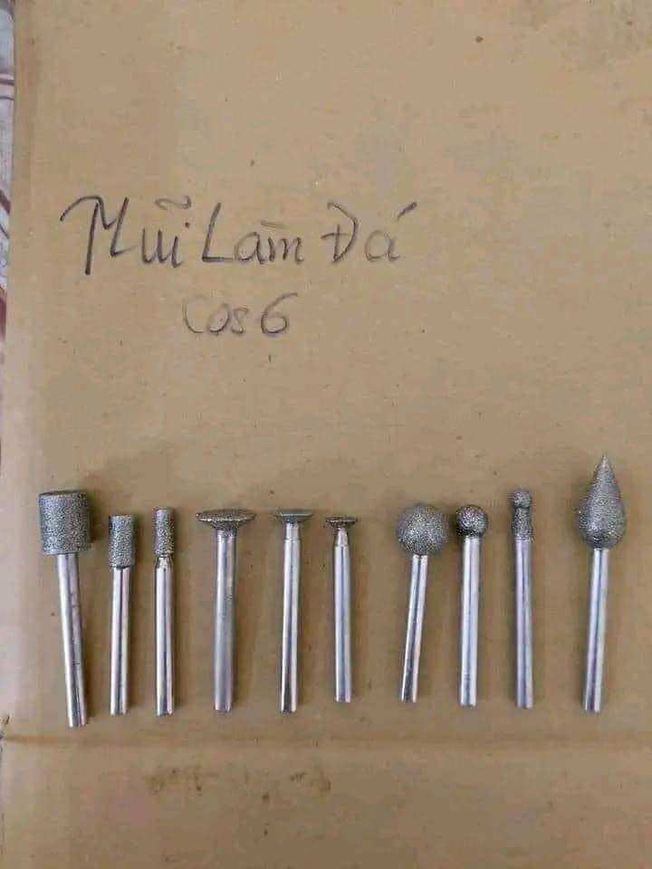 Bộ mũi khoan làm đá cốt 6 mm, bộ mũi tạo lũa đá