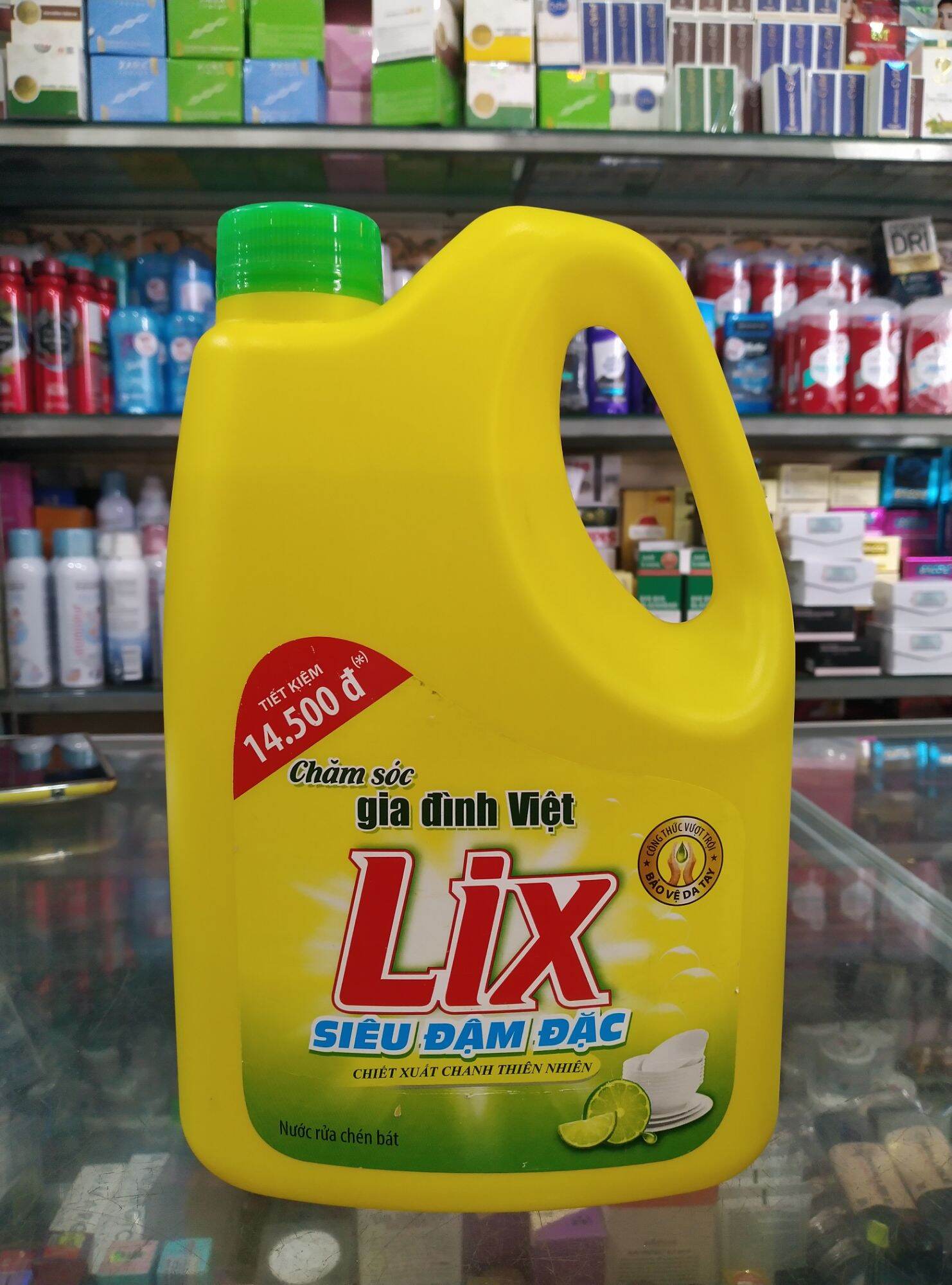 Nước rửa chén Lix Vitamin E hương chanh can 1.5kg