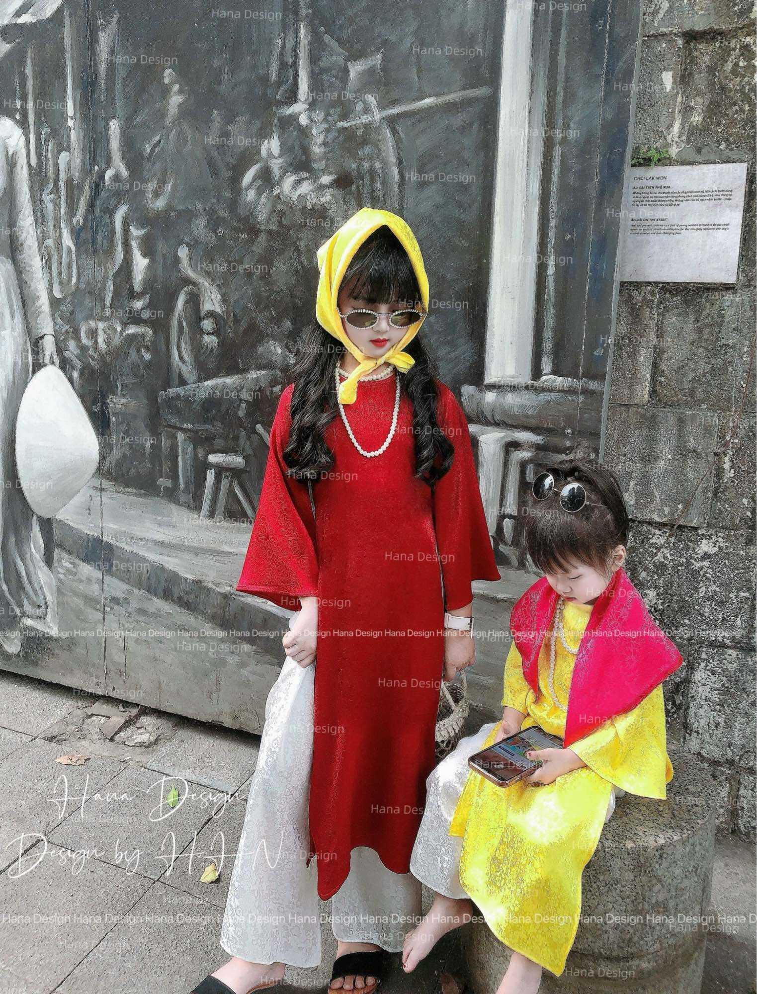 Áo dài pháp phục bé gái (18-43kg)