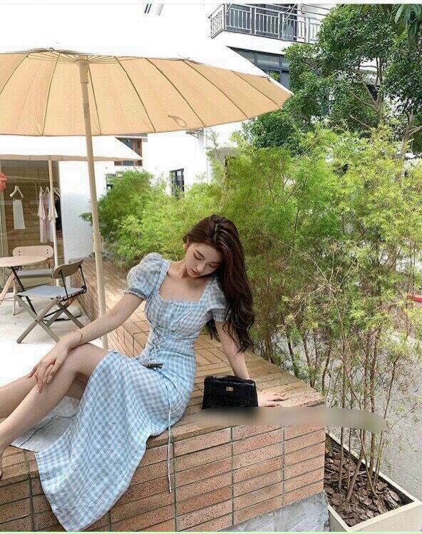 Đầm Caro Đan Dây Eo Hot Trend Hàng Thiết Kế