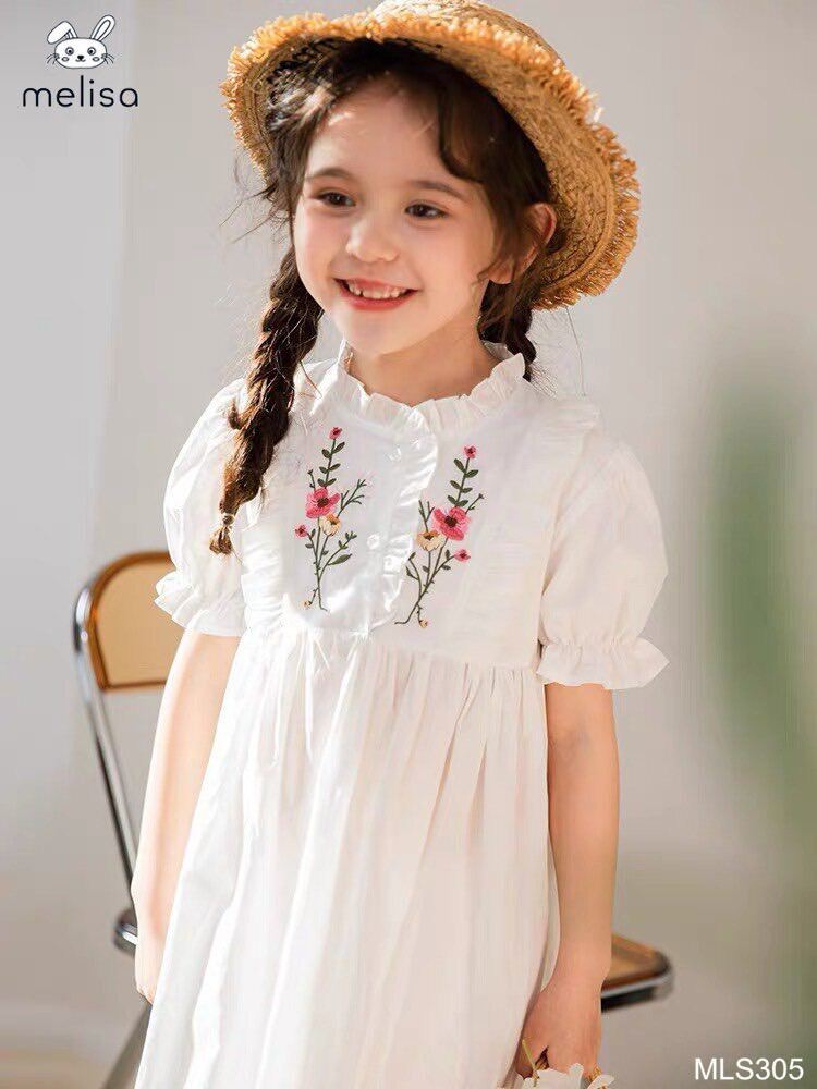 Váy thô thêu hoa cộc tay điệu đà cho bé gái  Shopee Việt Nam