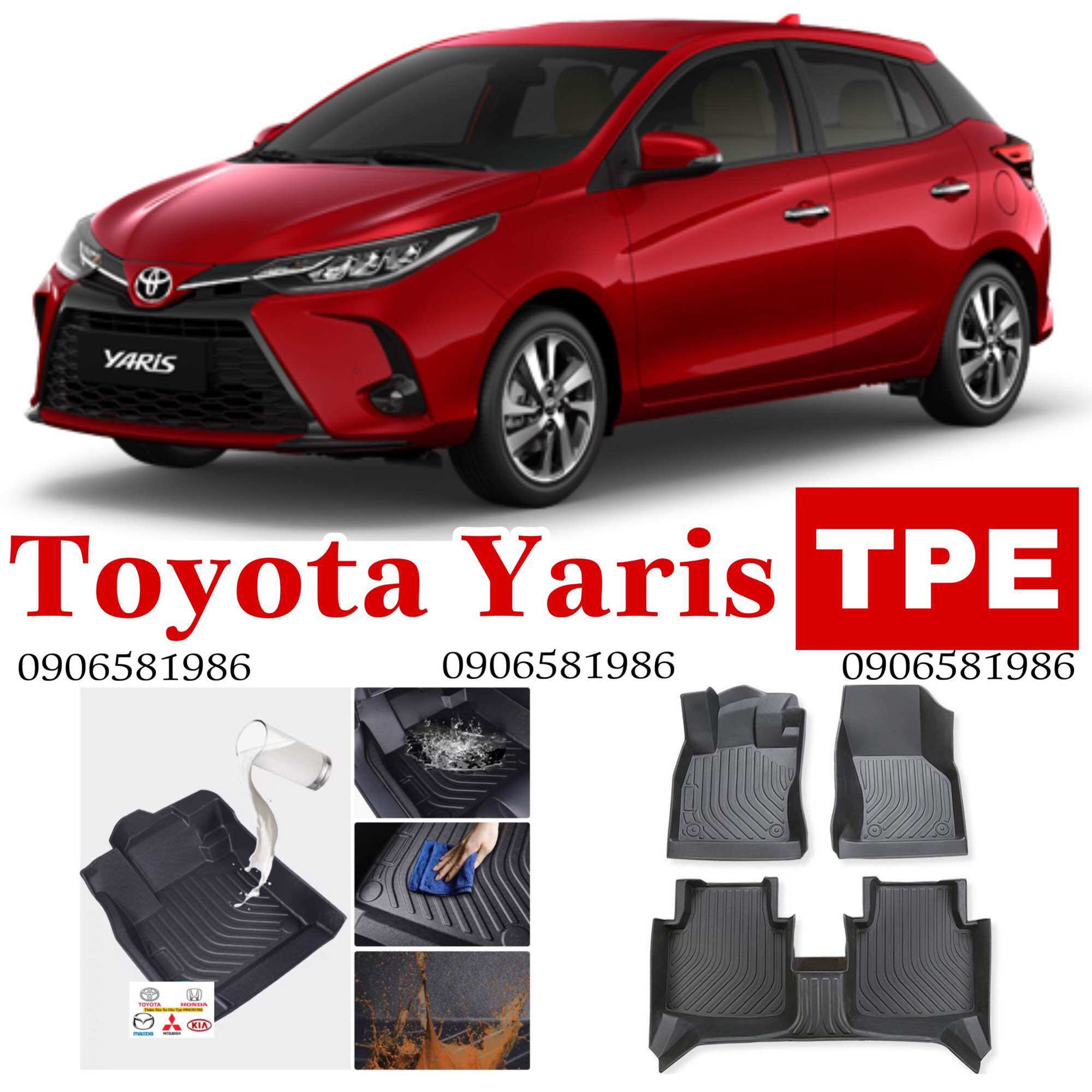 Toyota yaris thảm sàn xe tpe chuẩn form xe