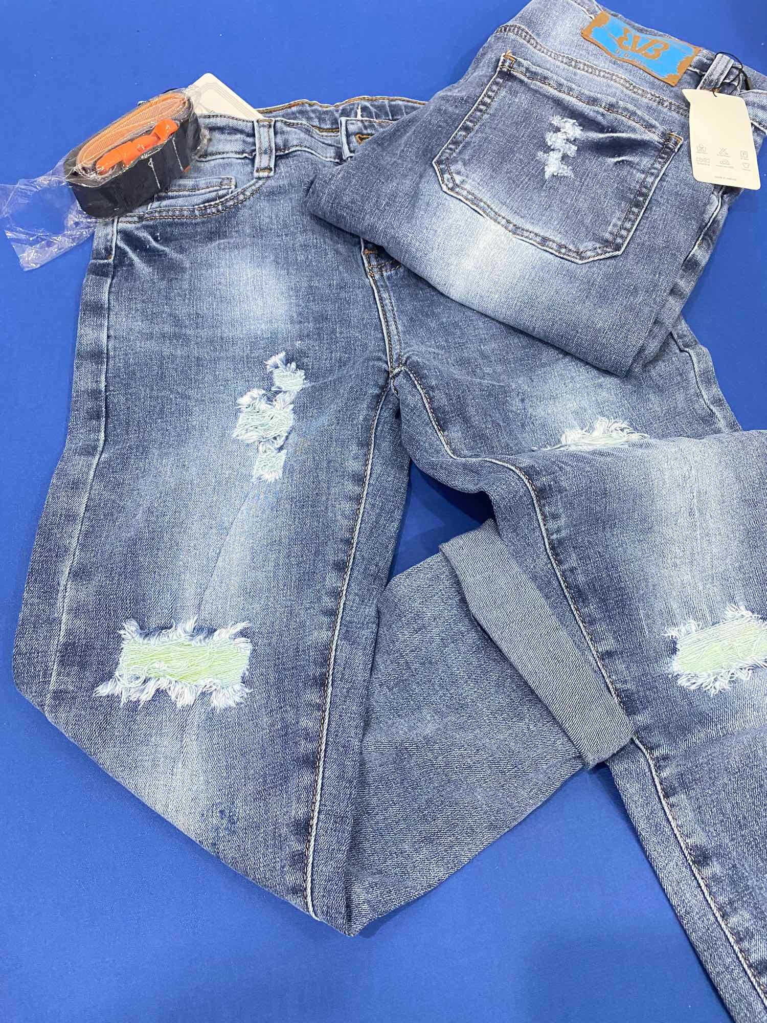 35-50kg-QUần jean Jogger bé trai hiệu BibiKids