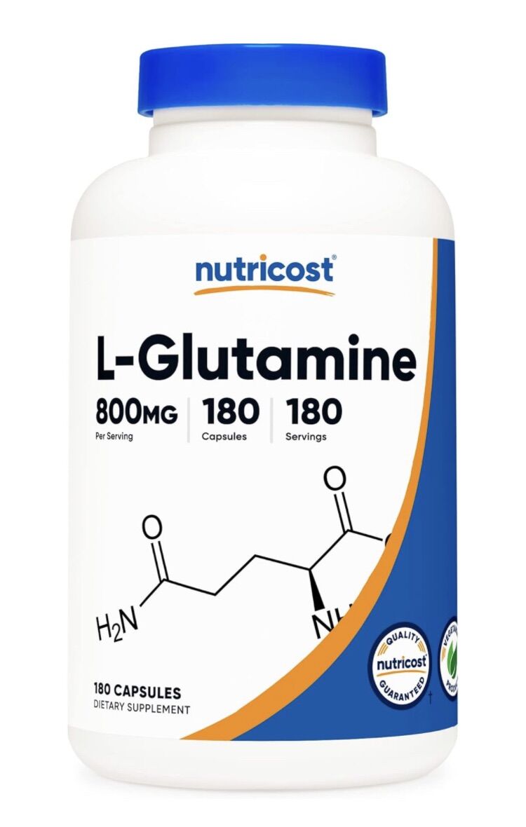 Viên chay phục hồi cơ bắp sau luyện tập Nutricost L-Glutamine 800mg 180v USA