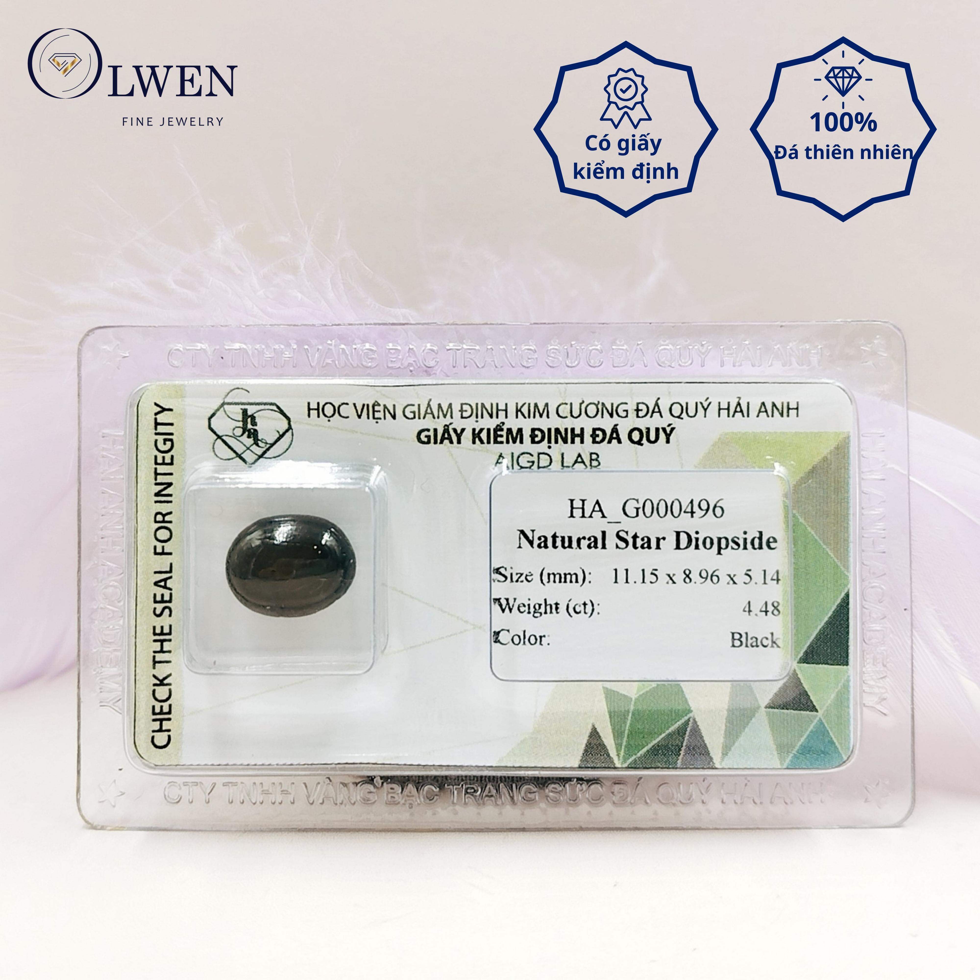 Viên Đá Diopside Sao Thiên Nhiên HA_G000496 Olwen