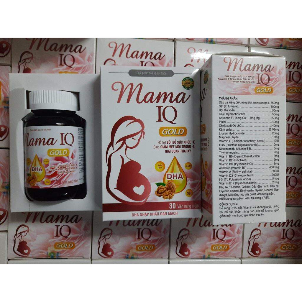 Viên uống bổ bầu tổng hợp ,DHA, IQ - MAMA IQ GOLD - Hộp 30 viên nguyên liệu nhập khẩu