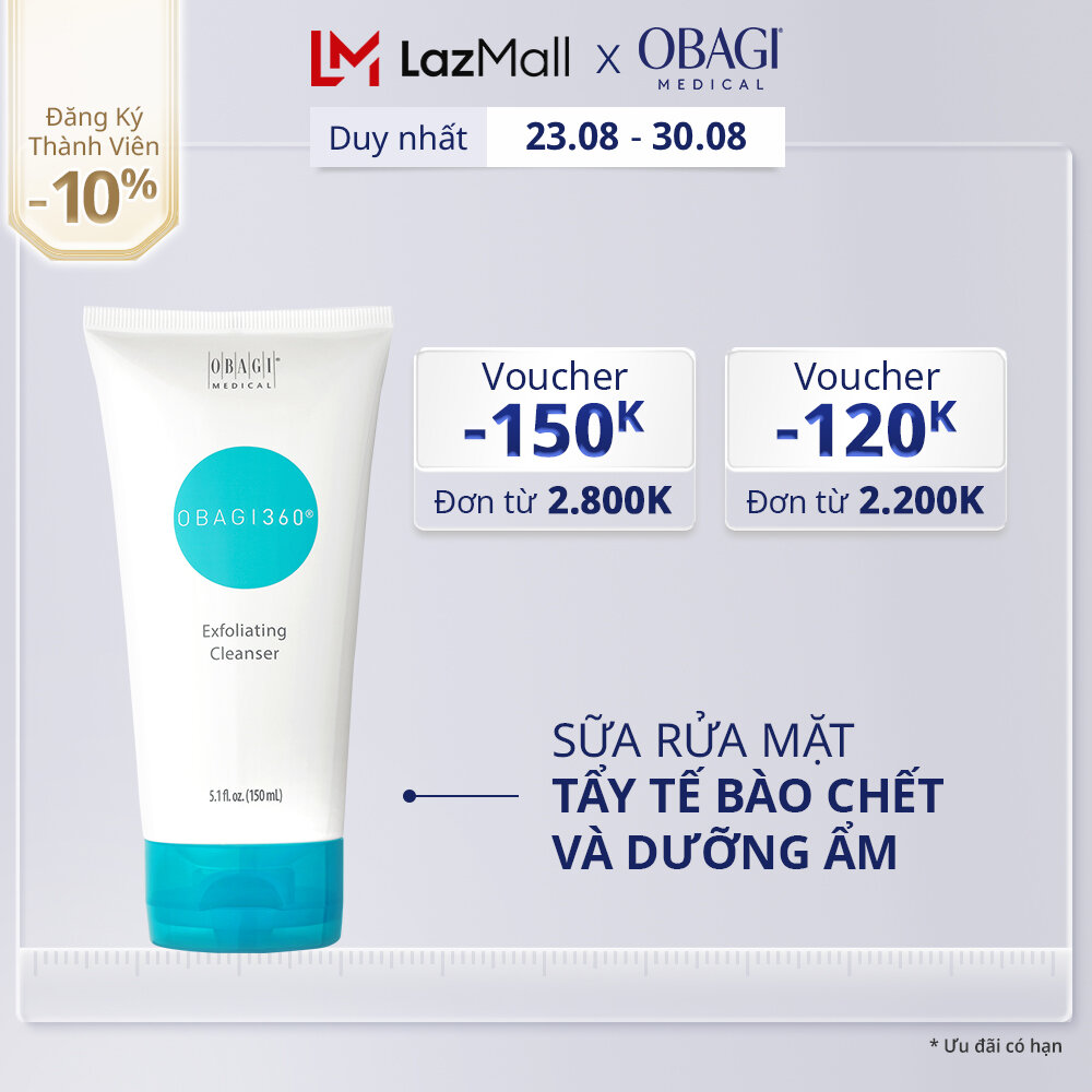 Sữa rửa mặt tẩy tế bào chết obagi360 exfoliating 150ml