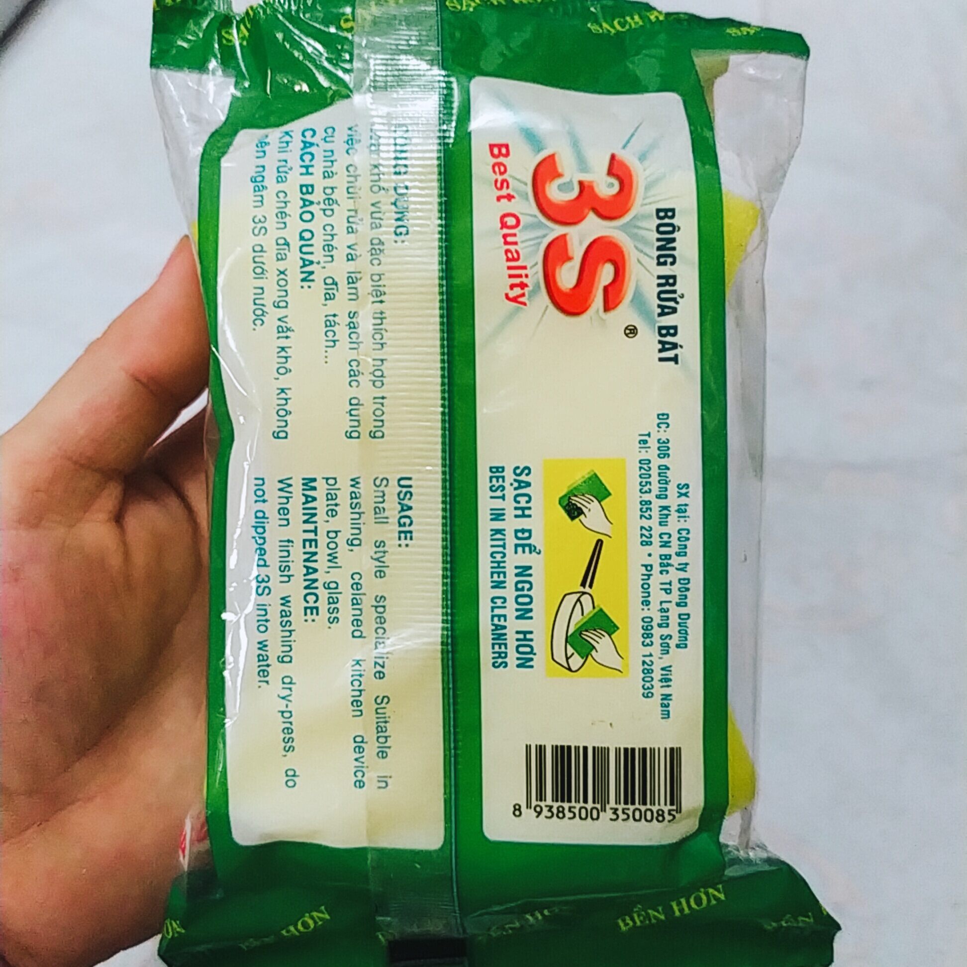 MIẾNG RỬA CHÉN 3S - BỌT BIỂN RỬA CHÉN
