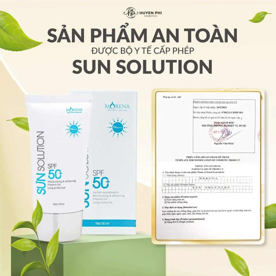 Kem chống nắng Morena Huyền Phi chính hãng - Chống tia UV Siêu Đỉnh, Dưỡng da, Nâng Tone 24h