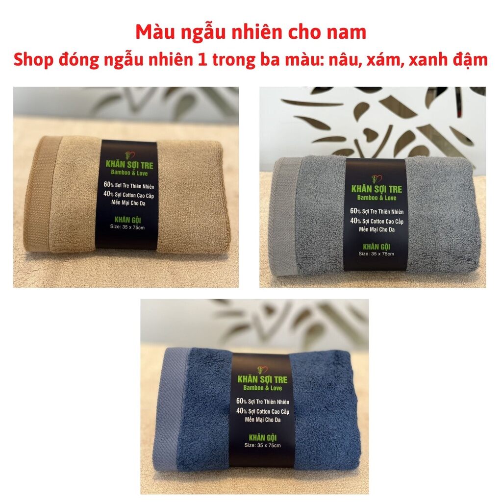 Khăn sợi tre Bambo & Love cao cấp kích thước 35x75cm