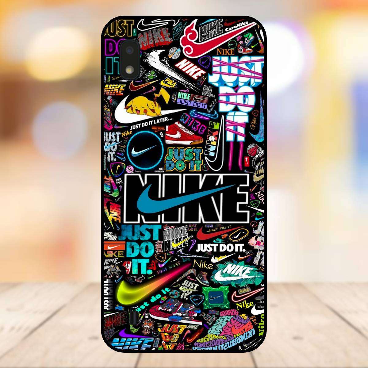 Ốp lưng điện thoại Samsung A10 viền đen thương hiệu Nike thời trang