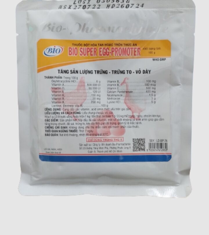 Bio Super Egg Promoter 100 gram tăng sản lượng trứng, trứng to, vỏ dày