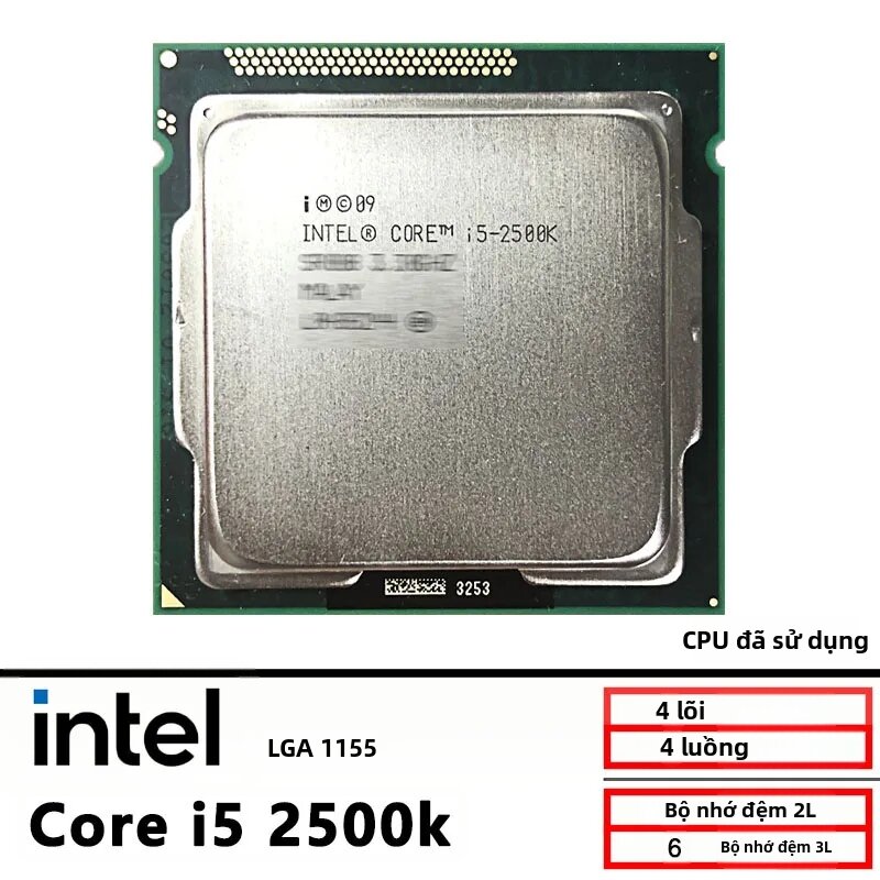 Intel | CPU Intel Core i5-2500K 3.3GHz 6M LGA 1155 Quad-Core Để Bàn 95W, Đã Qua Sử Dụng Giá 892,000 Đồng*Miễn phí vận chuyển