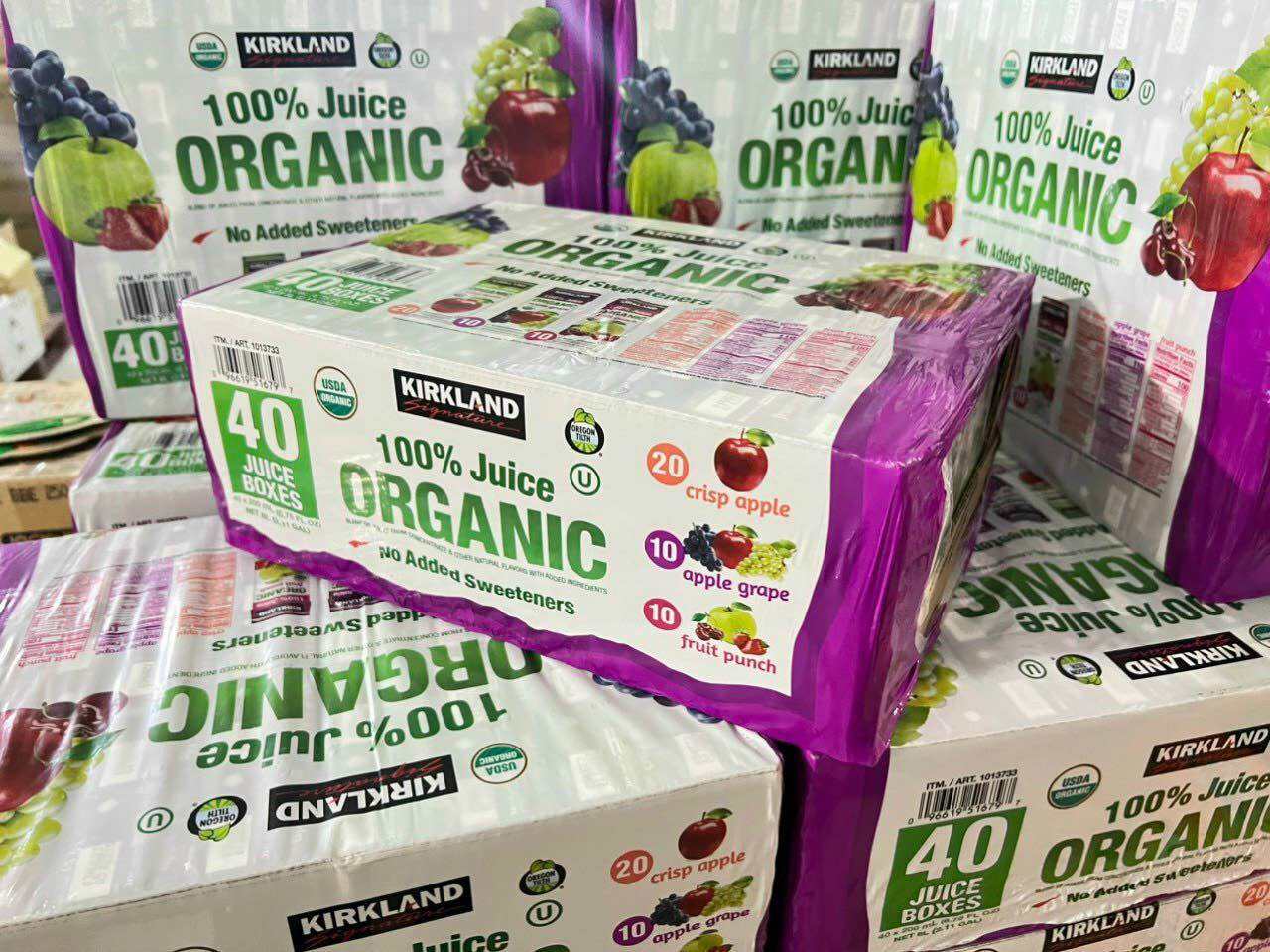 Nước trái cây kirklan Signature Organic 100% juice 40 hop x 200ml