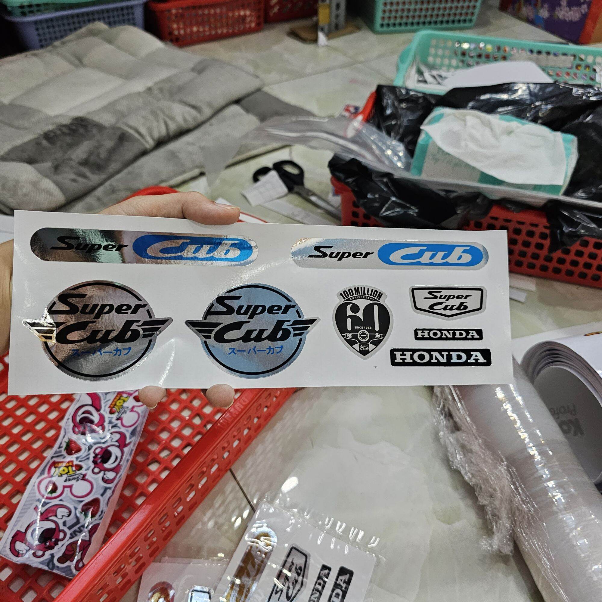 Tem logo xe super Cub honda 100 million 7 màu