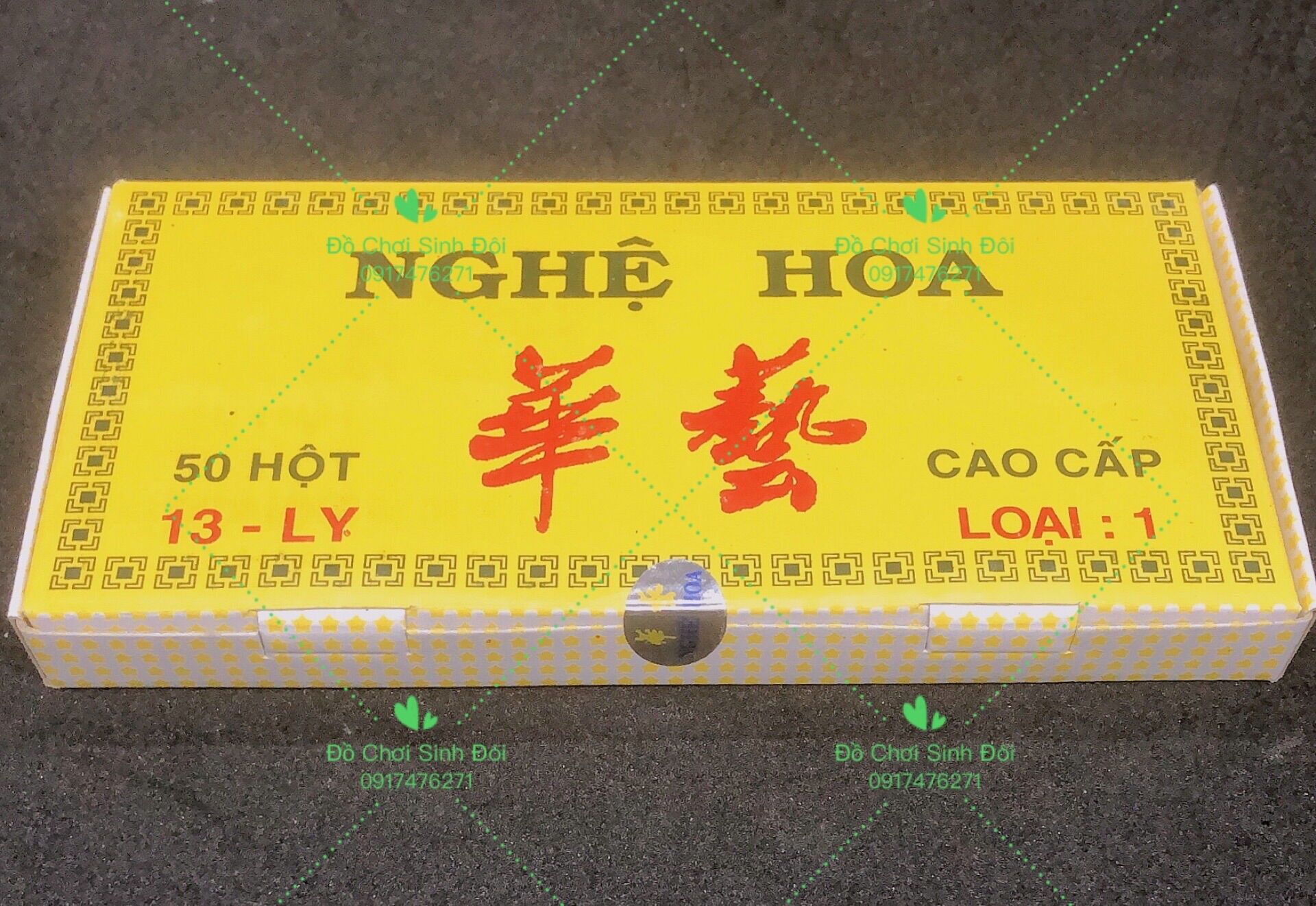 Xí ngầu nghệ hoa 13 ly - 3 viên