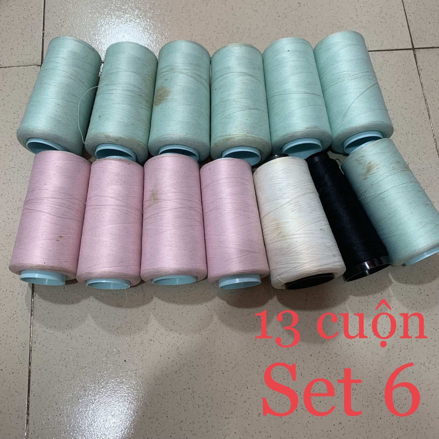 1kg chỉ vắt sổ coats gramax tex 18 trộn màu cuộn lỡ vừa và lỡ nhỏ hàng công ty