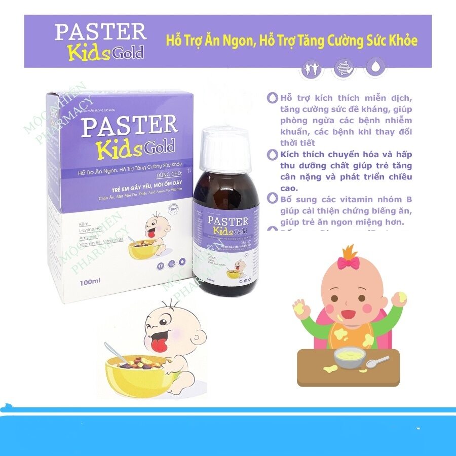Tăng sức đề kháng cho bé, tăng sức đề kháng, paster kids gold, vị thơm ngon, dễ uống