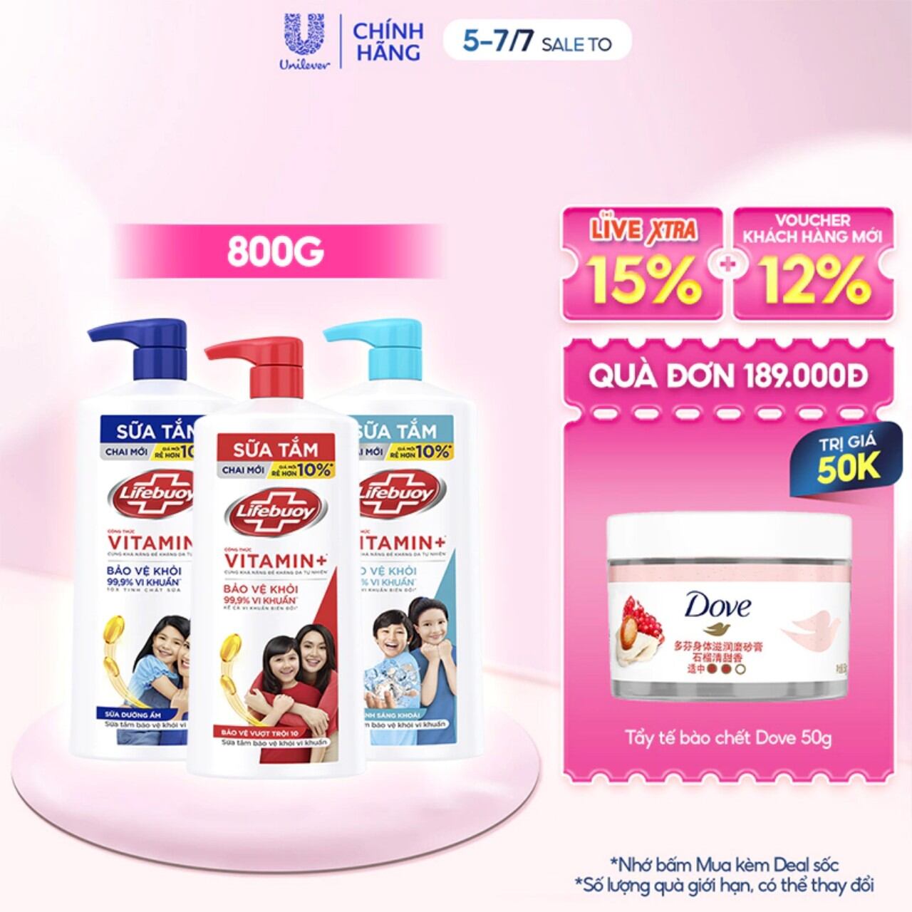 Sữa Tắm Lifebuoy Vitamin  800g