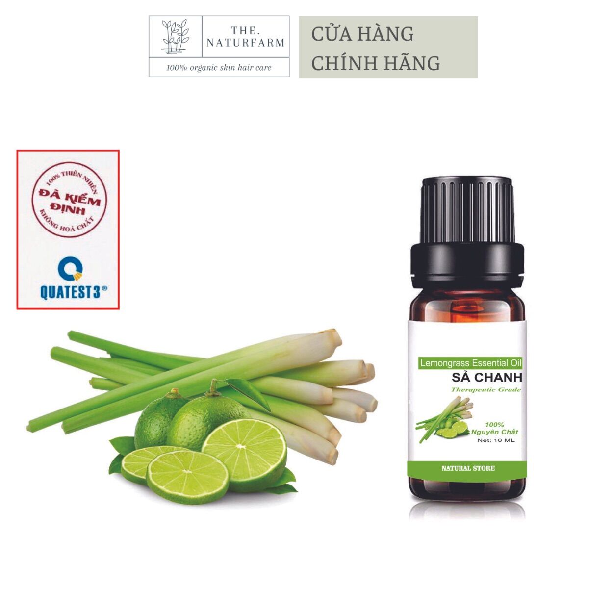 [HCM]Tinh Dầu Sả Chanh 10ML Nguyên Chất Organic ( Lemongrass Essential Oil )