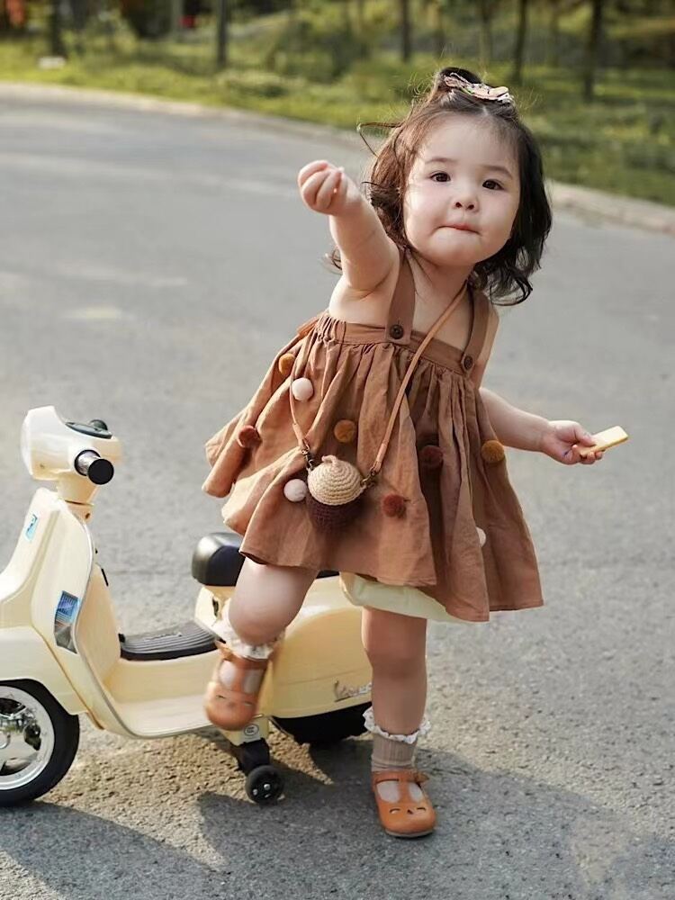 Set áo đũi quả bông phối quần bo cho bé gái 8-20kg