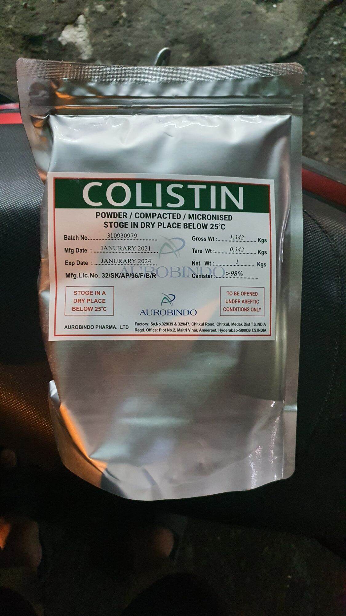 colistin gói 1kg dùng cho trâu bòheogàvịttôm cáếchlươn