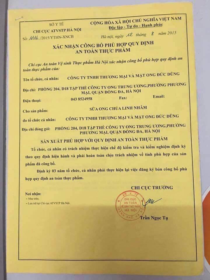 Sữa ong chúa tươi nguyên chất