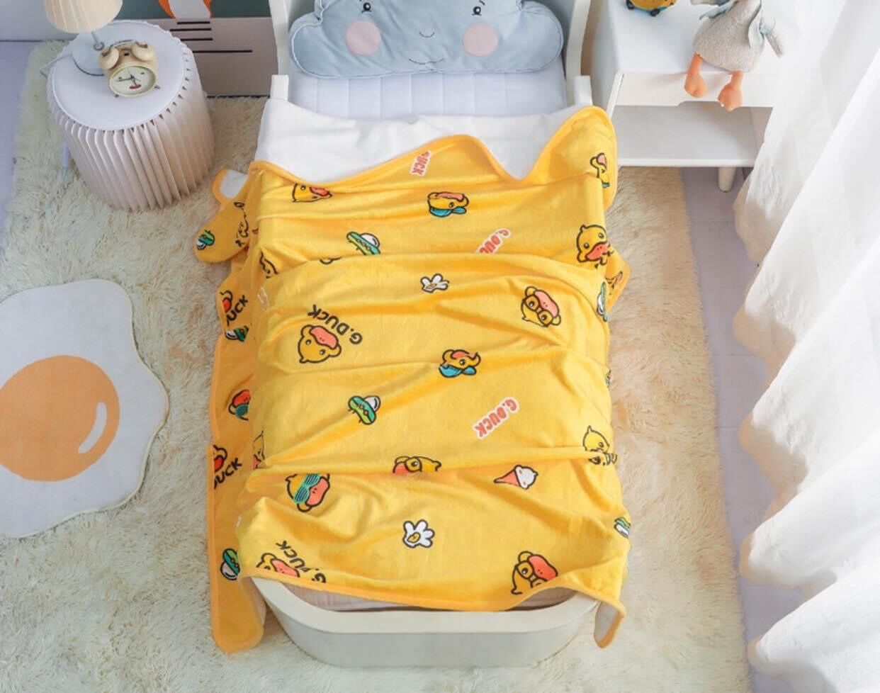 mềm lông tuyết , chăn lông cừu con vịt 1mX1m5 cao cấp