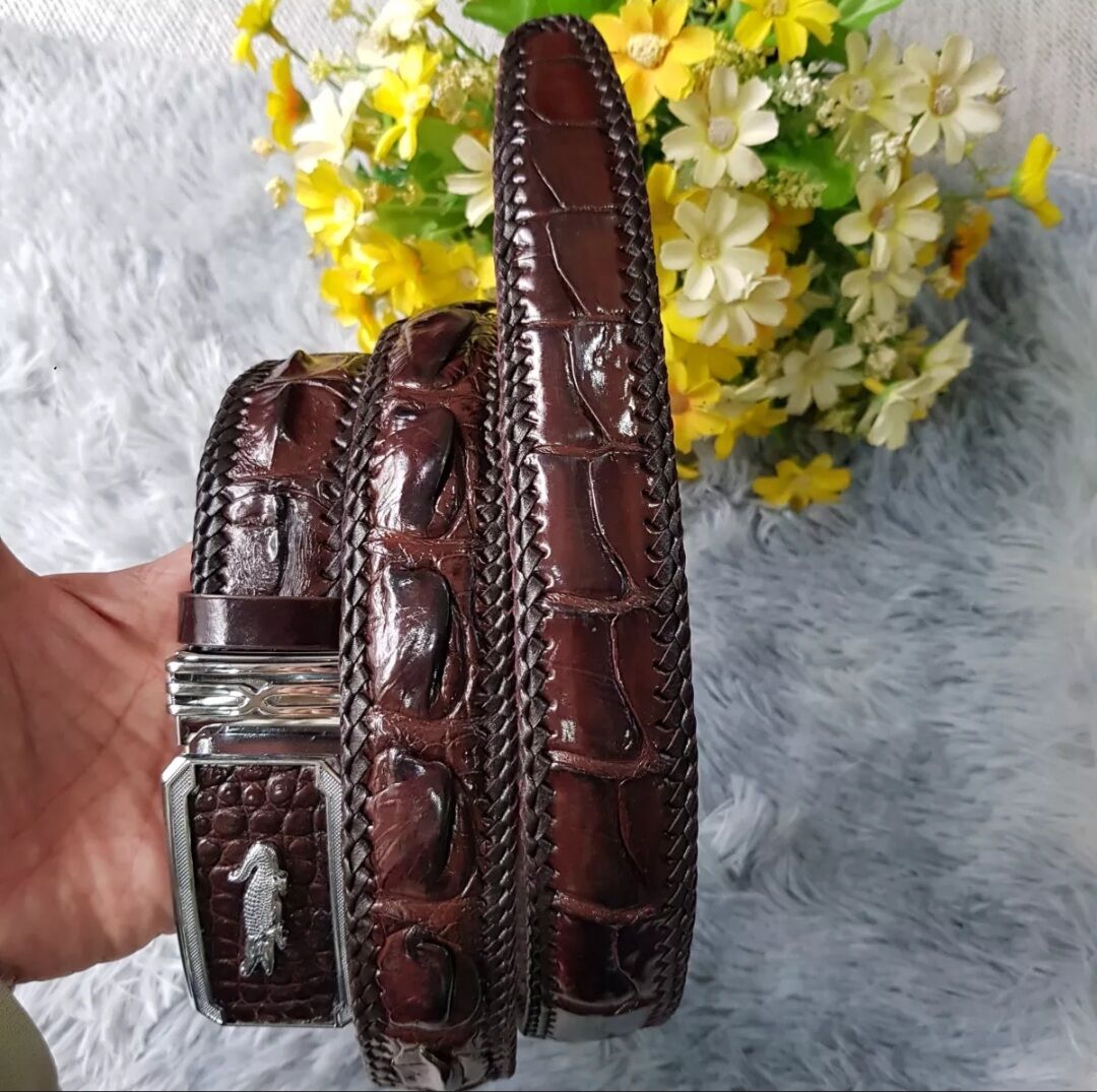 Dây lưng liền gù lưng cá sấu (bản đan) rộng 4.0cm