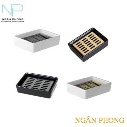 [HCM]KHAY ĐỰNG XÀ PHÒNG CAO CẤP SỨ + LƯỚI INOX 304