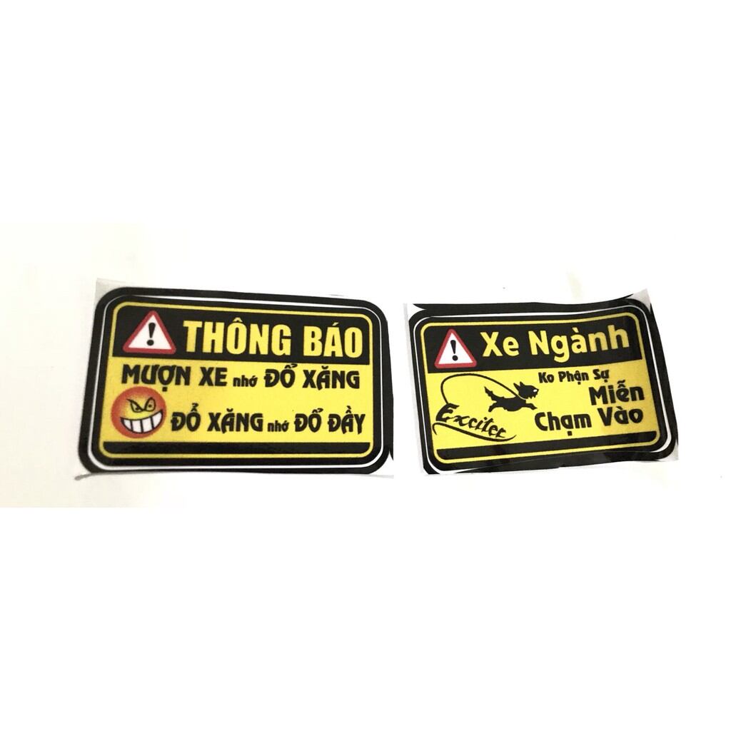 Tem cảnh báo dán xe máy (loại 3 lớp chống nước)-