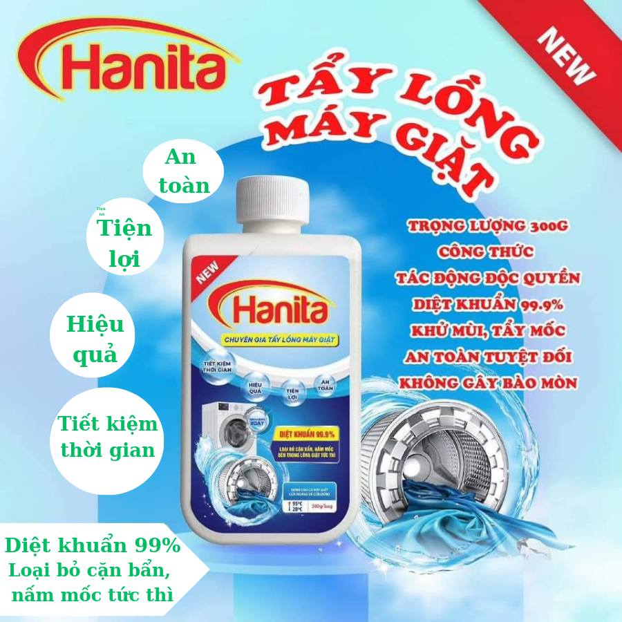 Bột vệ sinh lồng máy giặt Tẩy lồng máy giặt Hanita