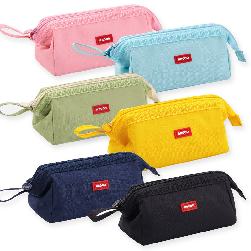 Simple Female Pencil Case Primary School Student Japanese Middle School Student Large Capacity Internet Celebrity Stationery Box Korean Junior High School Student Pencil Box Ins Canvas Boy High School Student High School Student High-Grade Japanese Stain-
