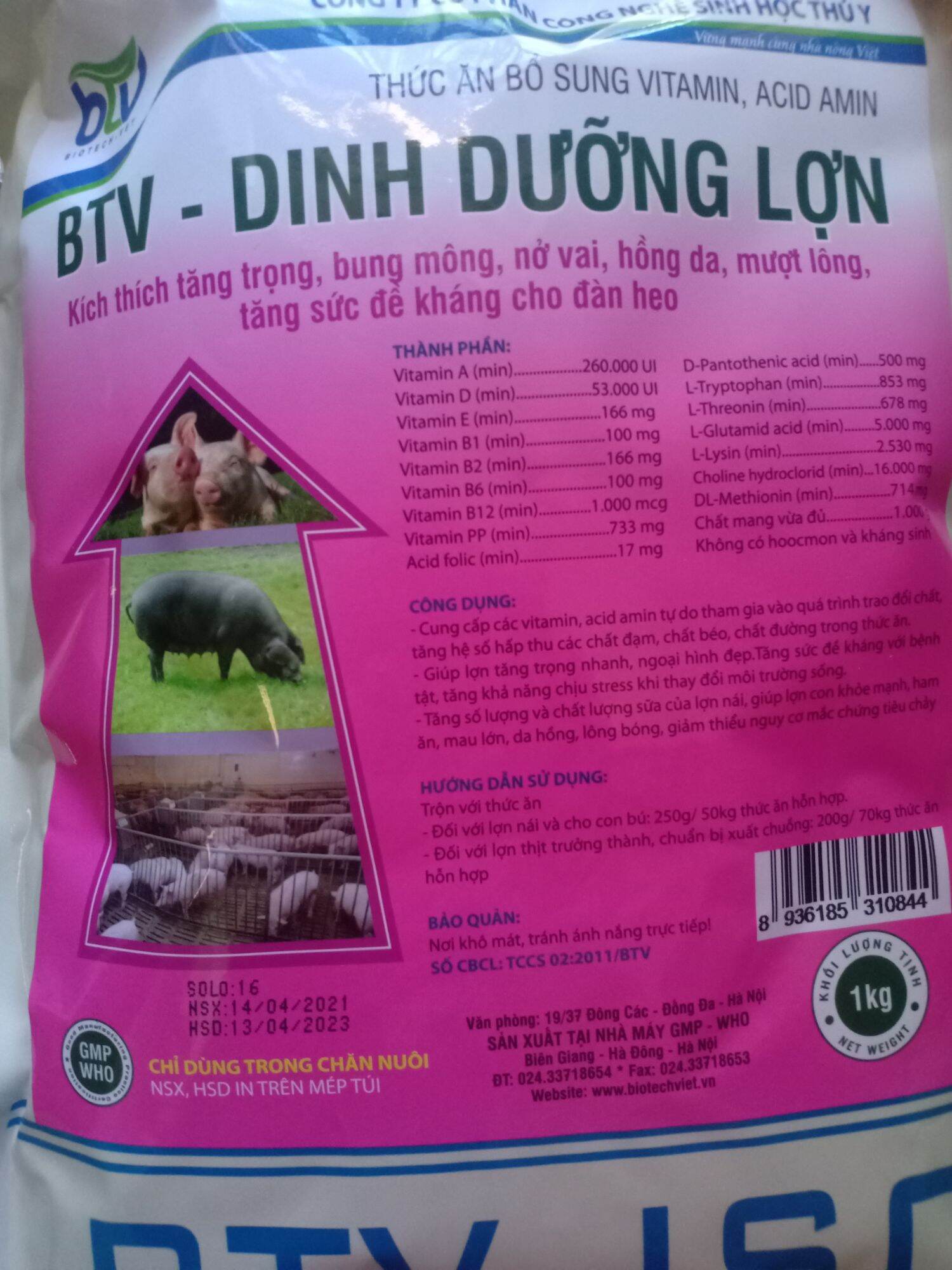 Vỗ béo heo- dinh dưỡng lợn -1 kg