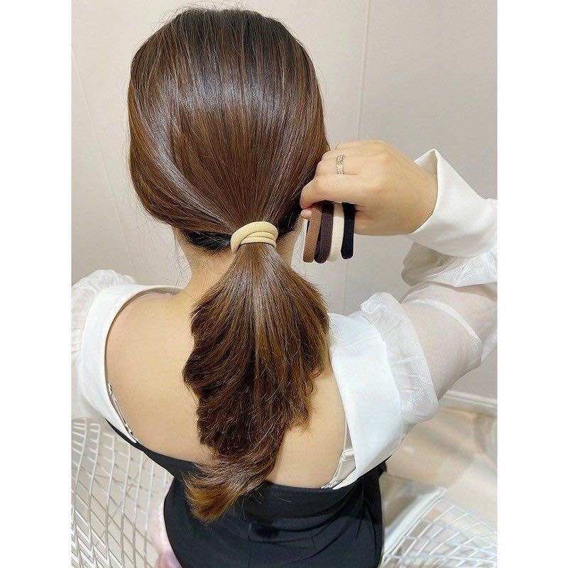 🎀🎀Lon 20 Sợi Dây Cột Tóc Đơn Giản, Nhiều Màu, Người Lớn
