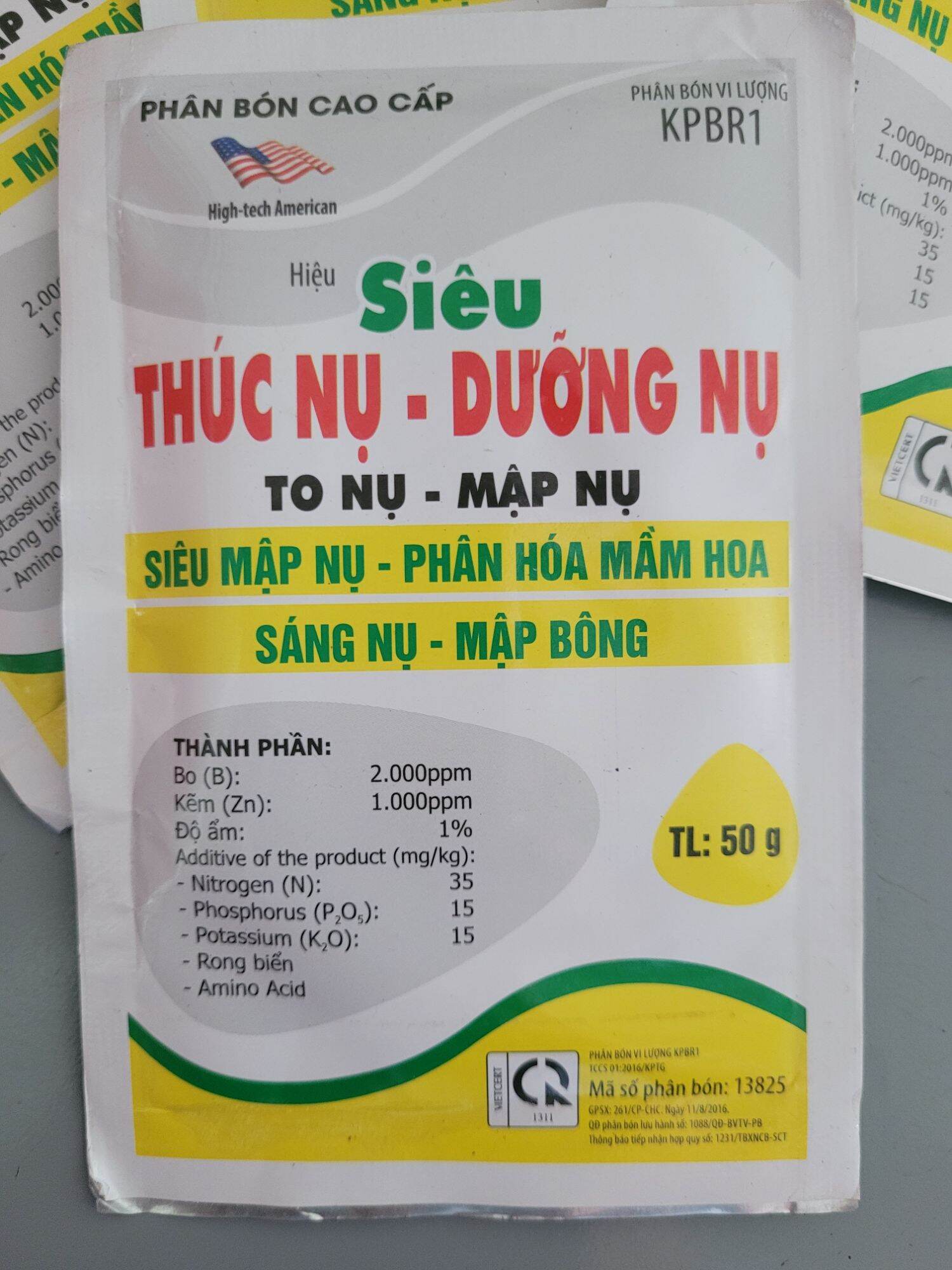 Phân bón vi lượng siêu thúc nụ dưỡng nụ to nụ, mập nụ gói 50gr
