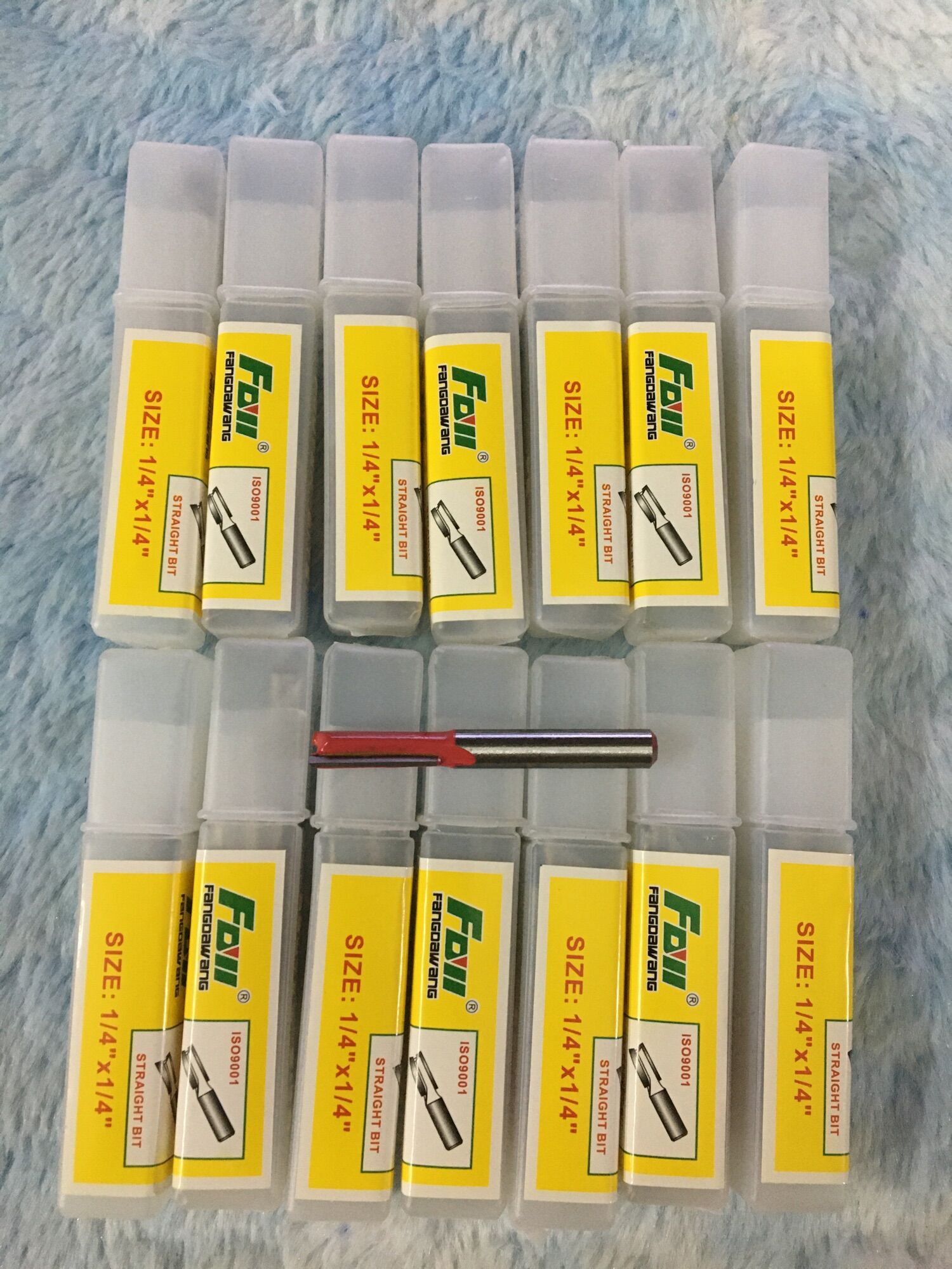 Combo 2 mũi phay gỗ thẳng nền 1/4 x 1/4 -6.3mm x6ly