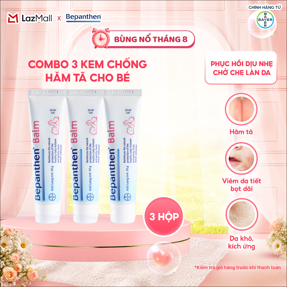 [FS] Combo 3 Kem Chống Hăm BEPANTHEN Balm Dạng Kem Mỡ Tuýp 30G x3