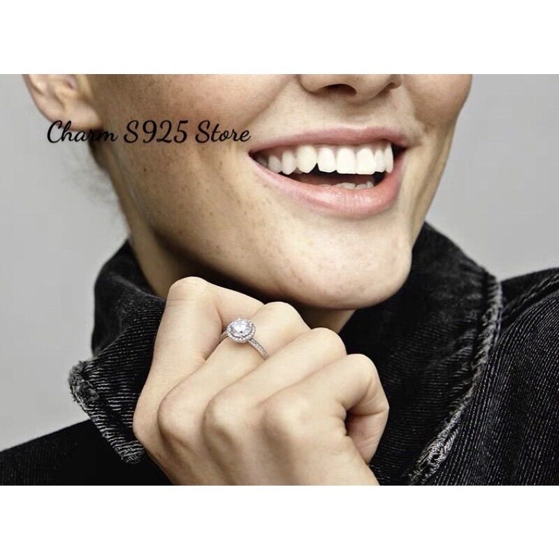 NHẪN ĐEO TAY PANDORA ALE ĐÍNH ĐÁ LỚN BẠC S925