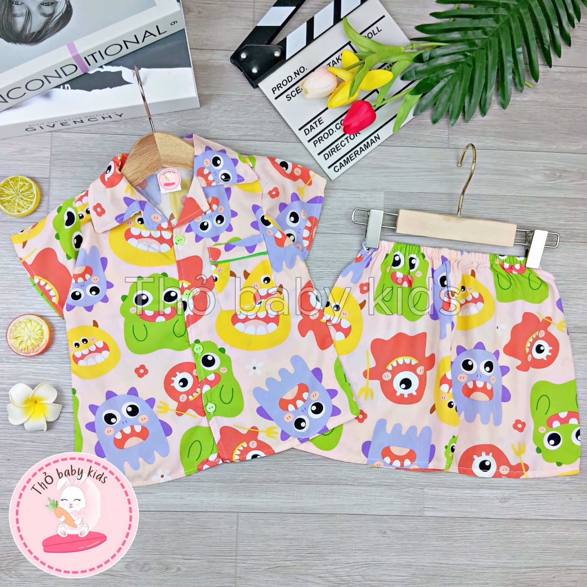 Bộ tole đùi pijama cho bé trai, bé gái, bộ pijama mặc nhà cho bé shop thỏ baby kids