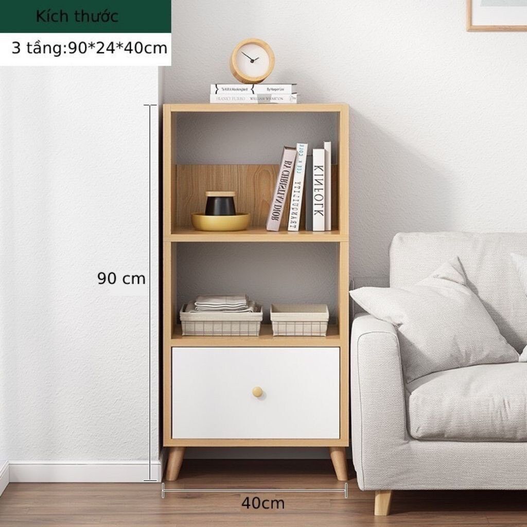 Tủ đầu giường, kệ sách gỗ trang trí phong cách bắc âu hiện đại gỗ mdf