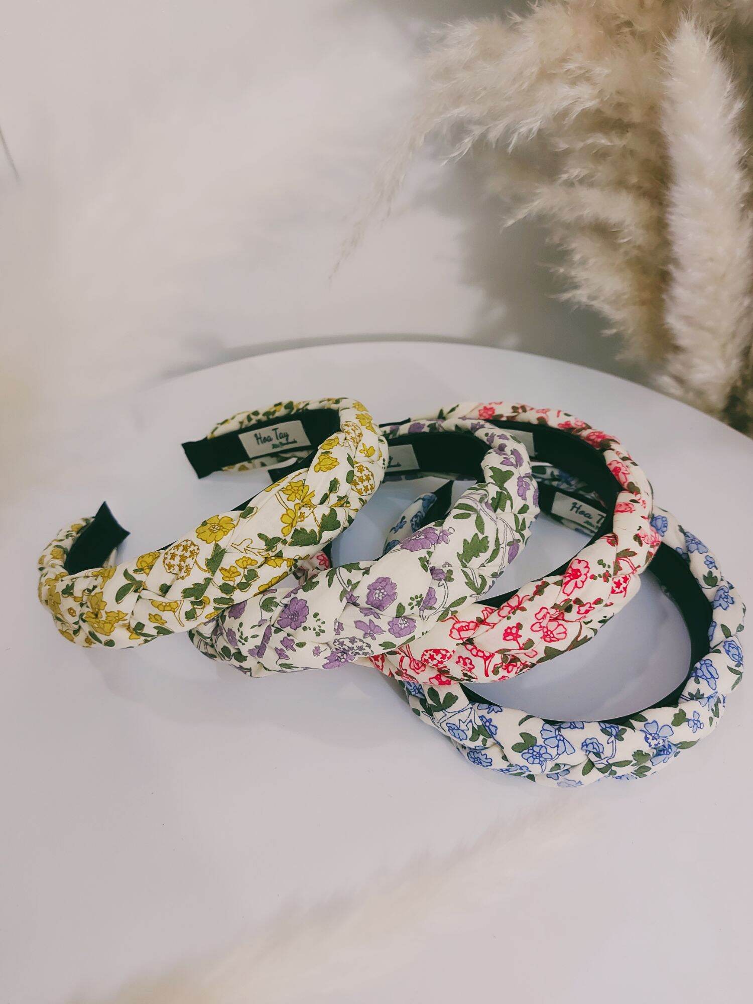 Cài tóc tết, Bờm tết vải thô hoa nhí Vintage