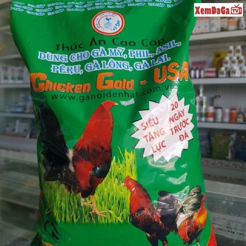 Cám gà đá cao cấp chicken gold usa cho gà mỹ , phil , asil , pêru , gà lai