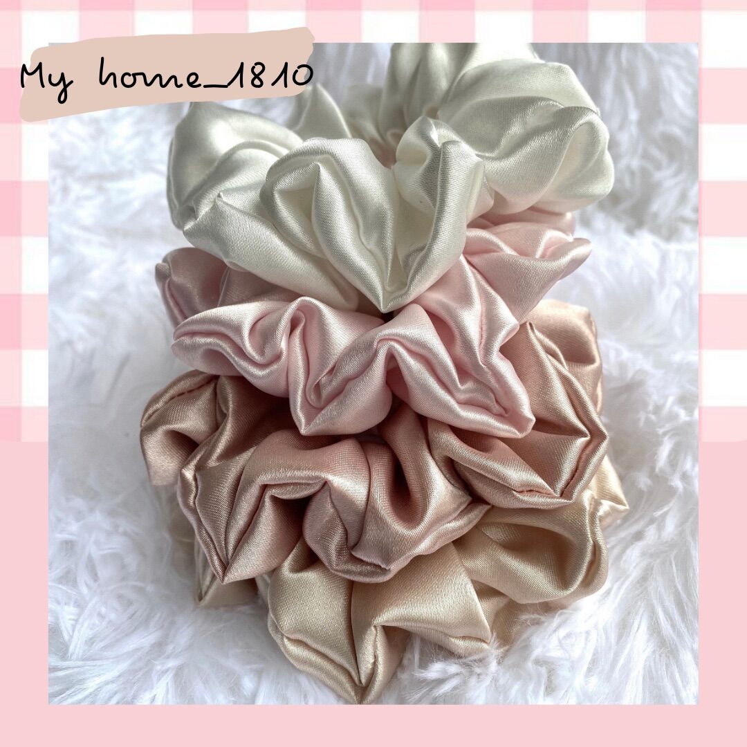 Dây cột tóc Scrunchies phi bóng lụa cao cấp loại to
