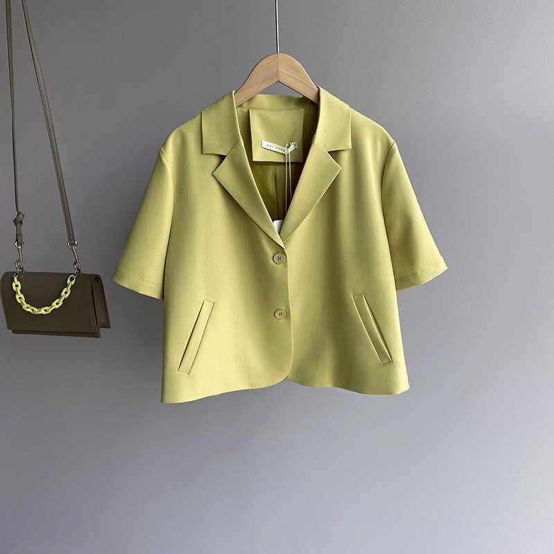 Áo blazer 1 LỚP ngắn tay kiểu dáng croptop _ áo vest ngắn tay bigsize 87kg AV12