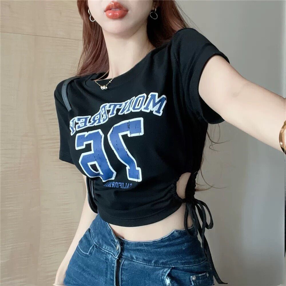 Áo croptop tay ngắn rút dây số 76 nhé