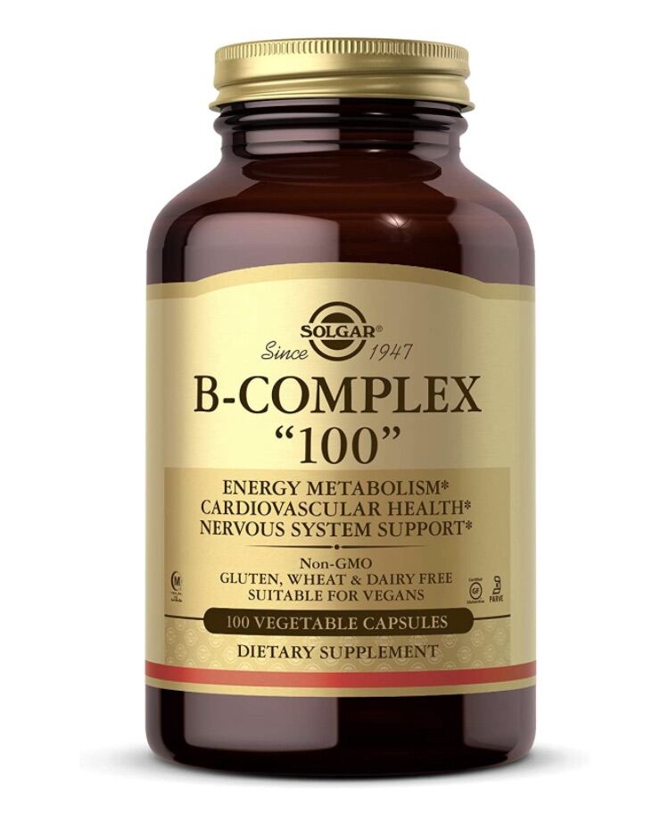 Viên uống thuần chay vitamin B tổng hợp Solgar B-Complex "100" hỗ trợ chuyển hoá năng lượng 100 viên USA