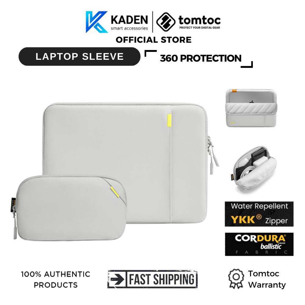 Tomtoc 360 * protective shockproof carrying case bag accessory pouch for 13 "/14" MacBook Pro Gray